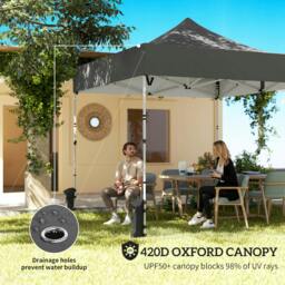 Rackhams Heavy Duty Pop Up Gazebo with Sides, UPF50+ Marquee Gazebo - Silver Grey - thumbnail 6
