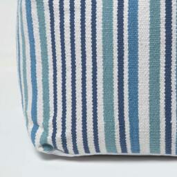 Rackhams Blue and White Stripe Bean Filled Pouffe - 45 x 40 cm - thumbnail 5