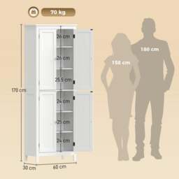 Rackhams 170 cm Tall Bathroom Storage Cabinet with Adjustable Shelves - thumbnail 3
