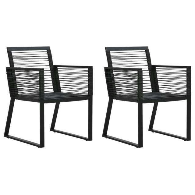 Rackhams Garden Chairs 2 pcs Black PVC Rattan