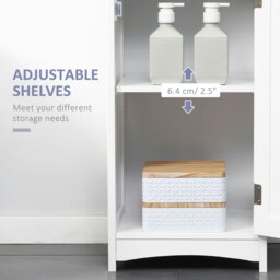 Rackhams Tall Bathroom Storage Cabinet, Slim Freestanding Linen Tower, White - thumbnail 5