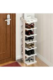 Rackhams 7 Tiers Shoe Rack Organizer Storage Stand Shelf Space Saving - White - White - One Size - thumbnail 3