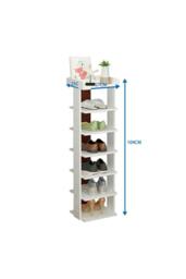 Rackhams 7 Tiers Shoe Rack Organizer Storage Stand Shelf Space Saving - White - White - One Size - thumbnail 5