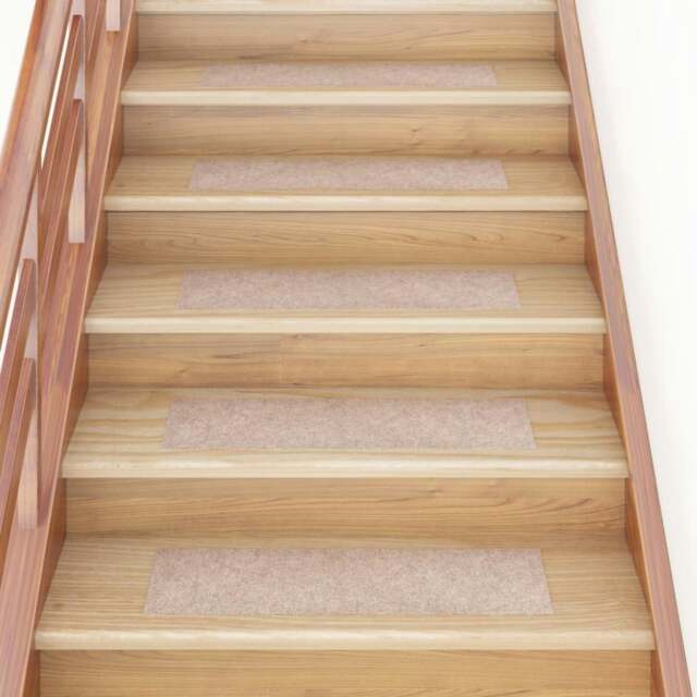 Rackhams Self-adhesive Stair Mats Rectangular 15 pcs 76x20 cm Light Brown - image 1