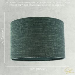 Rackhams Designer Bobbled and Textured Linen Lamp Shade in Dark Emerald Green - thumbnail 6