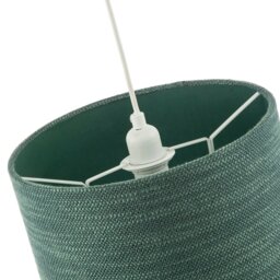 Rackhams Designer Bobbled and Textured Linen Lamp Shade in Dark Emerald Green - thumbnail 5