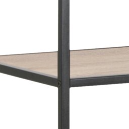 Rackhams Seaford Tall Black Metal Bookcase with 5 Sonoma Oak Shelves - 1 - Black and Natural - Wood - thumbnail 5