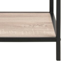 Rackhams Seaford Tall Black Metal Bookcase with 5 Sonoma Oak Shelves - 1 - Black and Natural - Wood - thumbnail 6