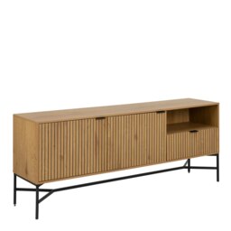 Rackhams Jaipur Sideboard with  2 Doors and 1 Drawer in Black - Oak - 180 - 1