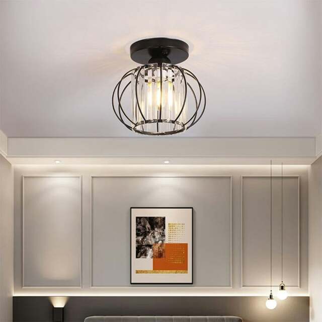 Rackhams Metal Lantern Shape 1-Light Pendant Light - Black - image 1