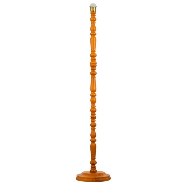 Rackhams Classic Oak Wooden Standing Floor Lamp Base with Intricate Pole Design - image 1