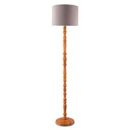 Rackhams Classic Oak Wooden Standing Floor Lamp Base with Intricate Pole Design - thumbnail 4