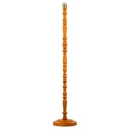 Rackhams Classic Oak Wooden Standing Floor Lamp Base with Intricate Pole Design - thumbnail 1