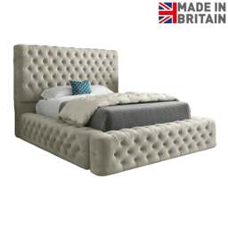 Rackhams Grand Milan Pleated Upholstery Bed Frame - Cream - Silver - Single - thumbnail 6