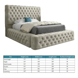 Rackhams Grand Milan Pleated Upholstery Bed Frame - Cream - Silver - Single - thumbnail 4