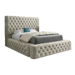Rackhams Grand Milan Pleated Upholstery Bed Frame - Cream - Silver - Single - thumbnail 5