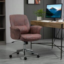 Rackhams Home Office Chair Microfibre Swivel Chair for Home Study, Red - Charcoal grey - thumbnail 2