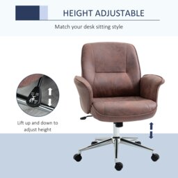 Rackhams Home Office Chair Microfibre Swivel Chair for Home Study, Red - Charcoal grey - thumbnail 4