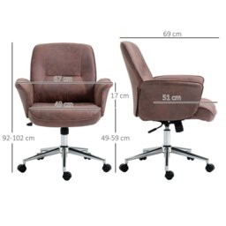 Rackhams Home Office Chair Microfibre Swivel Chair for Home Study, Red - Charcoal grey - thumbnail 6