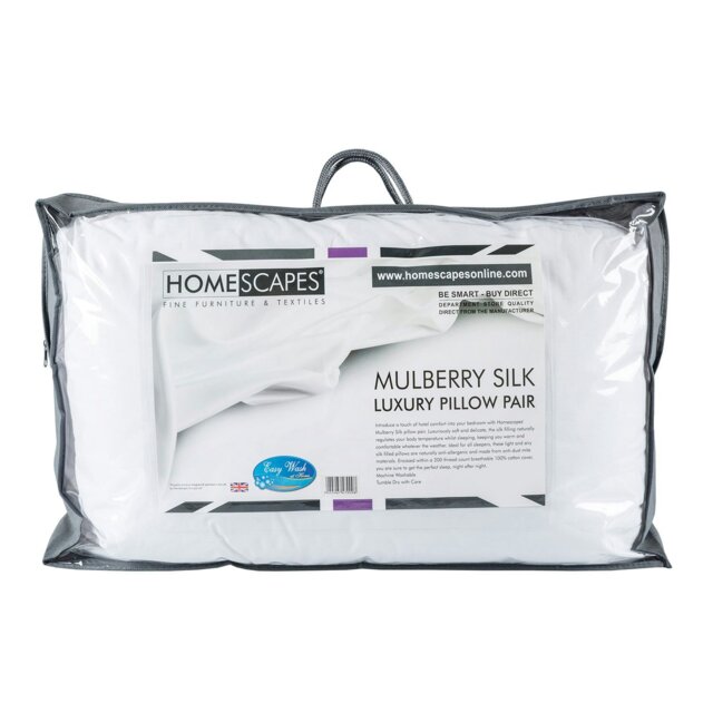 Rackhams Pure Mulberry Silk Blend Pillow Pair with 100% Cotton Casing - image 1