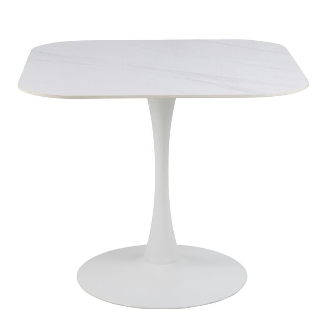 Rackhams Malta Ceramic Square Dining Table in White - 1 - image 1