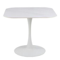 Rackhams Malta Ceramic Square Dining Table in White - 1