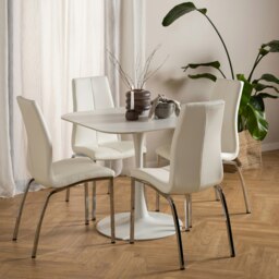 Rackhams Malta Ceramic Square Dining Table in White - 1 - thumbnail 4