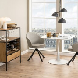 Rackhams Malta Ceramic Square Dining Table in White - 1 - thumbnail 3