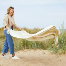Rackhams Lifestyle Stripe Throw/Blanket Primrose 100% New Wool Made in the UK - Multi - thumbnail 3