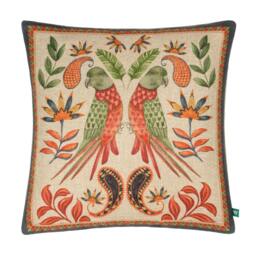 Rackhams Akamba Tropical Parrot Cushion Cover - Multicoloured - 43cm x 43cm - Multicoloured - 100% Polyester - thumbnail 2