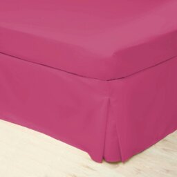 Rackhams Easycare Percale Platform Valance - Fuchsia - Superking - Fuchsia - 50% Cotton/50% Polyester - thumbnail 2