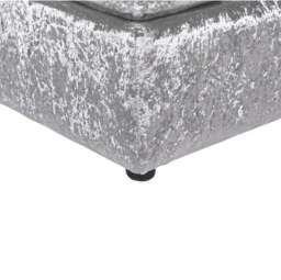 Rackhams Dylan Crushed Velvet Fabric Footstool in Silver - Silver - thumbnail 4