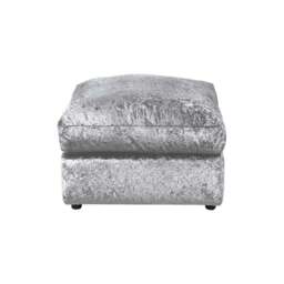 Rackhams Dylan Crushed Velvet Fabric Footstool in Silver - Silver - thumbnail 3