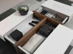 Rackhams Rectangular White and Walnut Wood Coffee Table 2060 - thumbnail 5