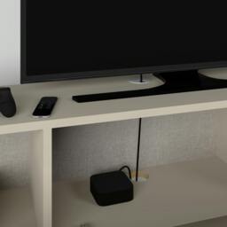 "Rackhams Francy Modern Wall Mounted TV Unit 55"" Multimedia Centre 180cm - White" - thumbnail 2