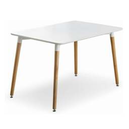 Rackhams Halo Dining Table for 4 or 6 Seating - Single White Table, Modern Design - Wood - White - 120