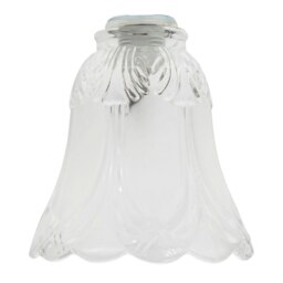 Rackhams Pair of Frosted and Clear Glass Shades with Floral Design for E14 and E27 - thumbnail 3