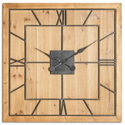 Rackhams Williston Square Wall Clock - Brown/Black - 90cm x 5cm x 90cm - Brown/Black - 100% Mixed - thumbnail 3