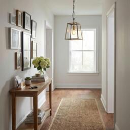 Rackhams Classic Lantern Pendant Light in Antique Brass with Clear Glass Sides - thumbnail 6