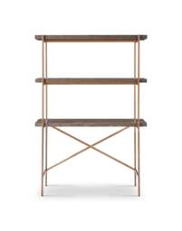 Rackhams Adriana Bookshelves With Desk - White Wood Laminate - Dark Chrome - White Wood Laminate - thumbnail 6