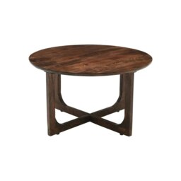 Rackhams Monco Natural Mango Wood Round Coffee Table - Dark - thumbnail 6