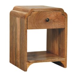 Rackhams Newton Mini Oak-ish Nightstand with a drawer and open shelf - thumbnail 3