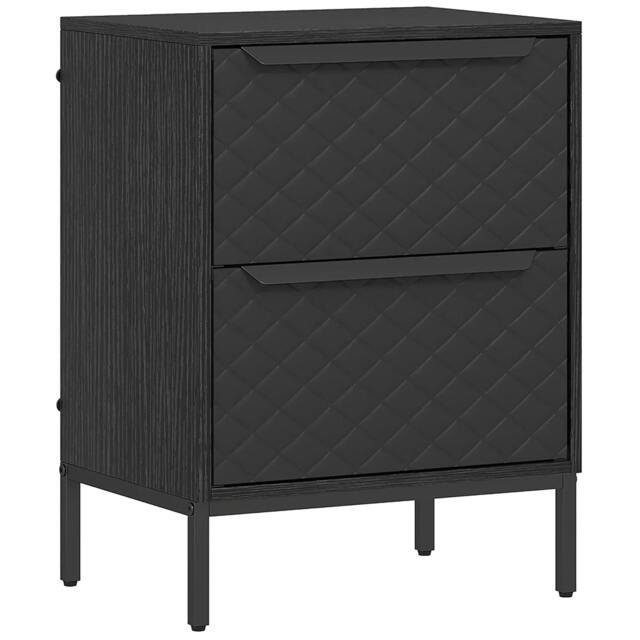 Rackhams Chest of Drawers, Dresser with 2 Fabric Drawers and Aluminium Handles - Black