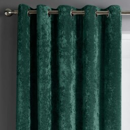 Rackhams Crushed Velvet Ready Made Eyelet Curtains - 117cm x 137cm - Navy - thumbnail 4