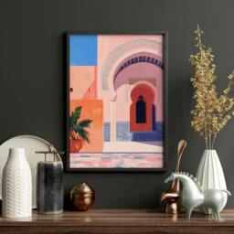 Rackhams Wall Art For Living Room Framed - Set of 3 Moroccan Inspired Wall art Prints - A4 8.27 x 11.69 in / 21 x 29.7 cm - Satin Photo paper 280 gsm - Oak Frame - thumbnail 5
