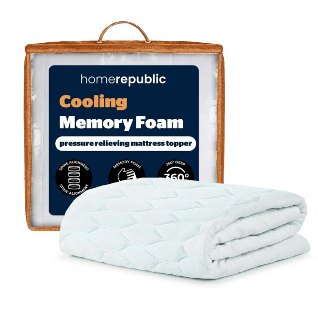 Rackhams Cooling Mattress Topper - White - Single - image 1