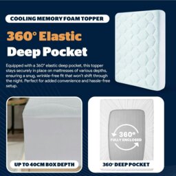 Rackhams Cooling Mattress Topper - White - Single - thumbnail 4
