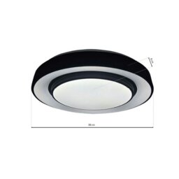 Rackhams Naomi Stylish 38CM Black LED 24W(122W) Ceiling Lamp With Included Remote To Achieve Perfect Brightness And Temperature - thumbnail 6