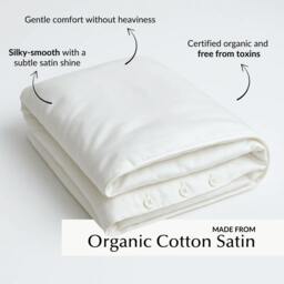 Rackhams Soft & Silky Duvet Cover in White (Organic Cotton) - Double - thumbnail 2