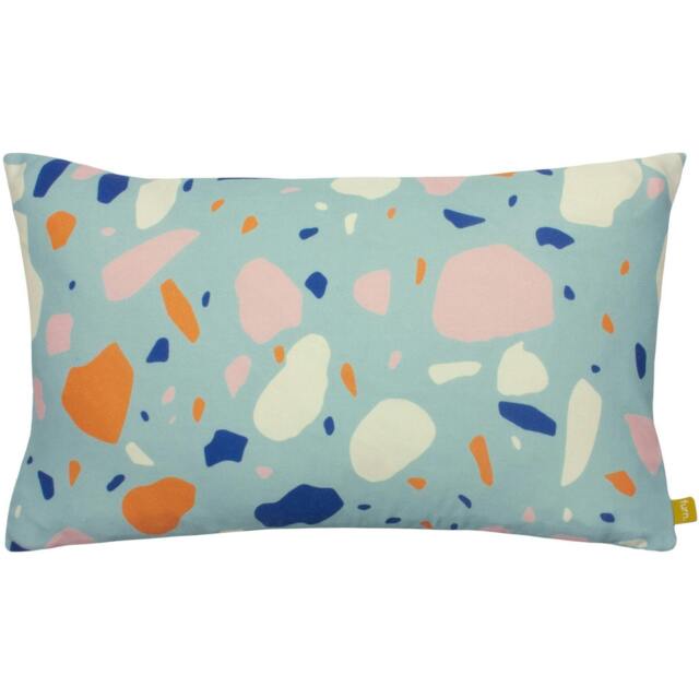 Rackhams Terra Cushion Cover - Aqua Blue - 30cm x 50cm - Aqua Blue - 100% Recycled Polyester - image 1
